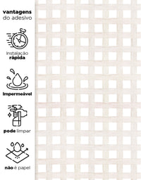 Papel de Parede Adesivo Xadrez Grid Bege