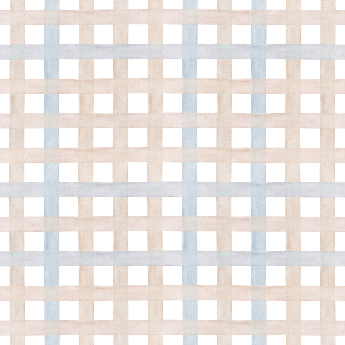 Papel de Parede Adesivo Xadrez Grid Bege e Azul