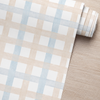Papel de Parede Adesivo Xadrez Grid Bege e Azul