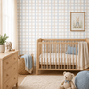 Papel de Parede Adesivo Xadrez Grid Bege e Azul
