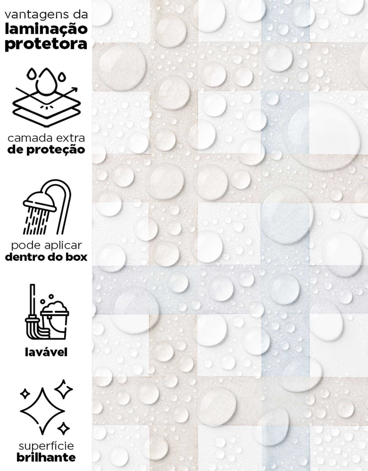 Papel de Parede Adesivo Xadrez Grid Bege e Azul