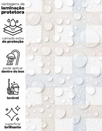 Papel de Parede Adesivo Xadrez Grid Bege e Azul