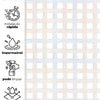 Papel de Parede Adesivo Xadrez Grid Bege e Azul