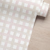 Papel de Parede Adesivo Xadrez Grid Bege e Rosa