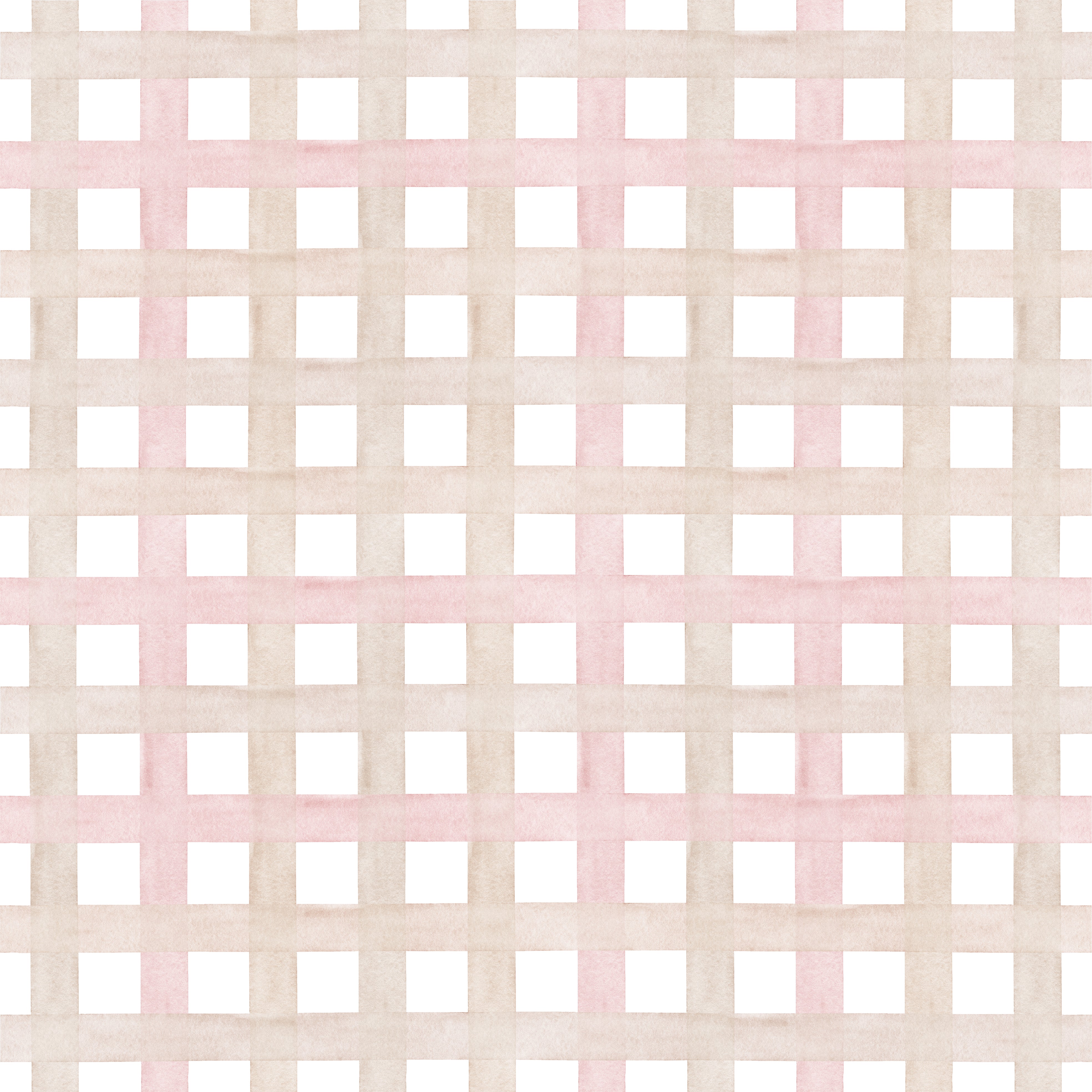 Papel de Parede Adesivo Xadrez Grid Bege e Rosa