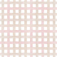 Papel de Parede Adesivo Xadrez Grid Bege e Rosa