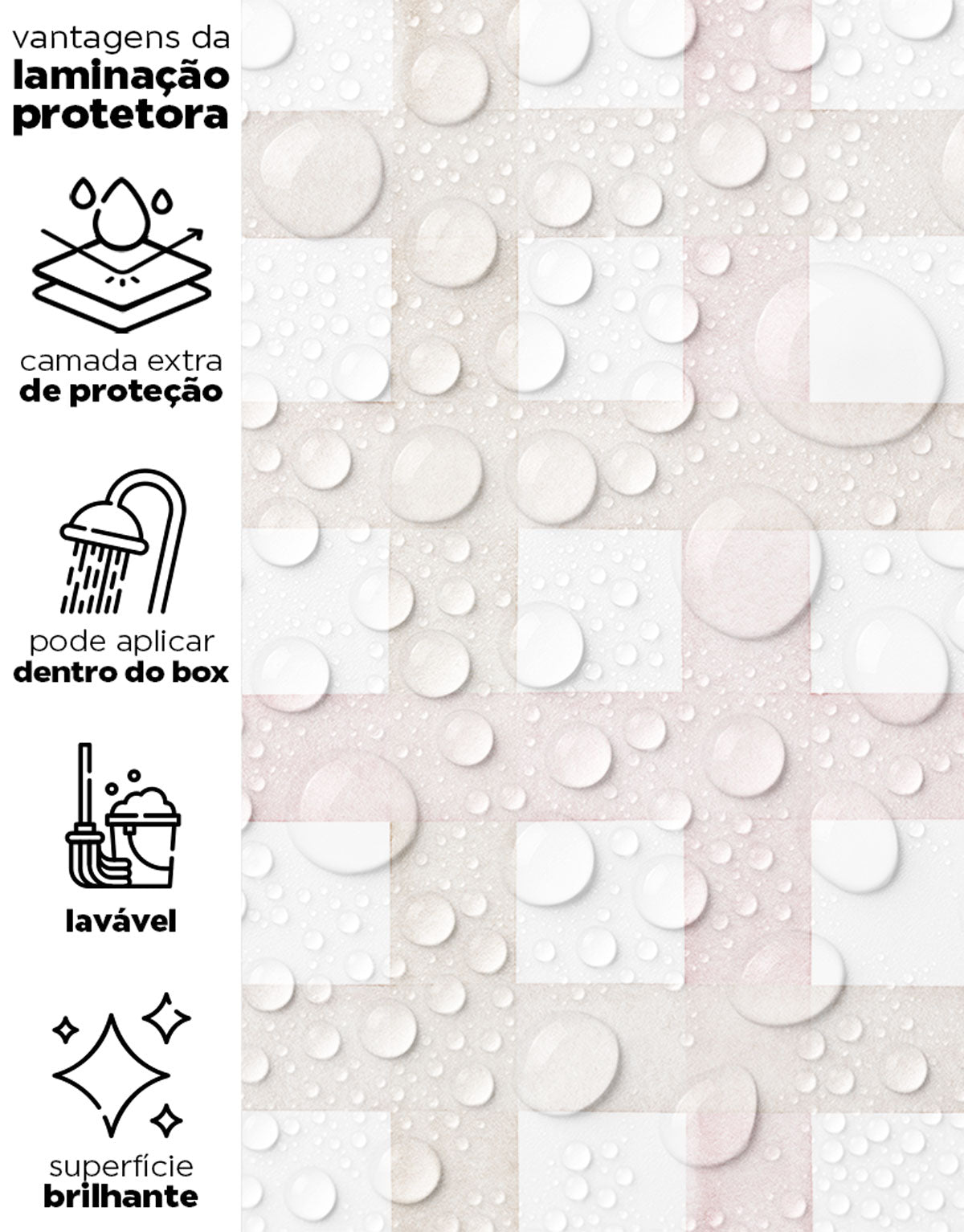 Papel de Parede Adesivo Xadrez Grid Bege e Rosa