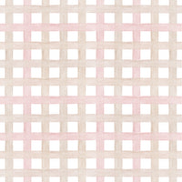 KIT DE 4 ROLOS - 3,00m x 50cm - Papel de Parede Adesivo Xadrez Grid Bege e Rosa