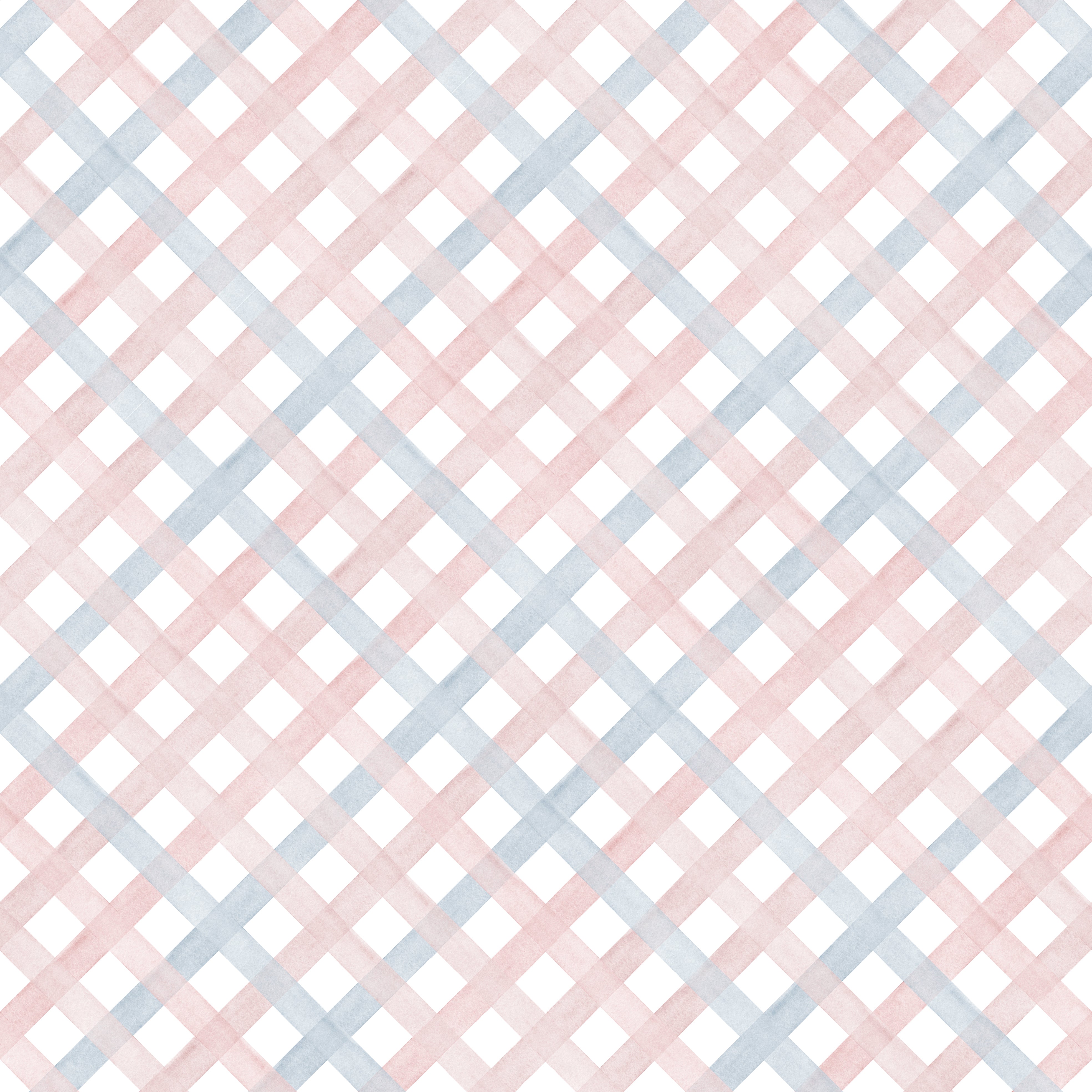 Papel de Parede Adesivo Trellis Aquarela Rosa Bebê e Azul Claro