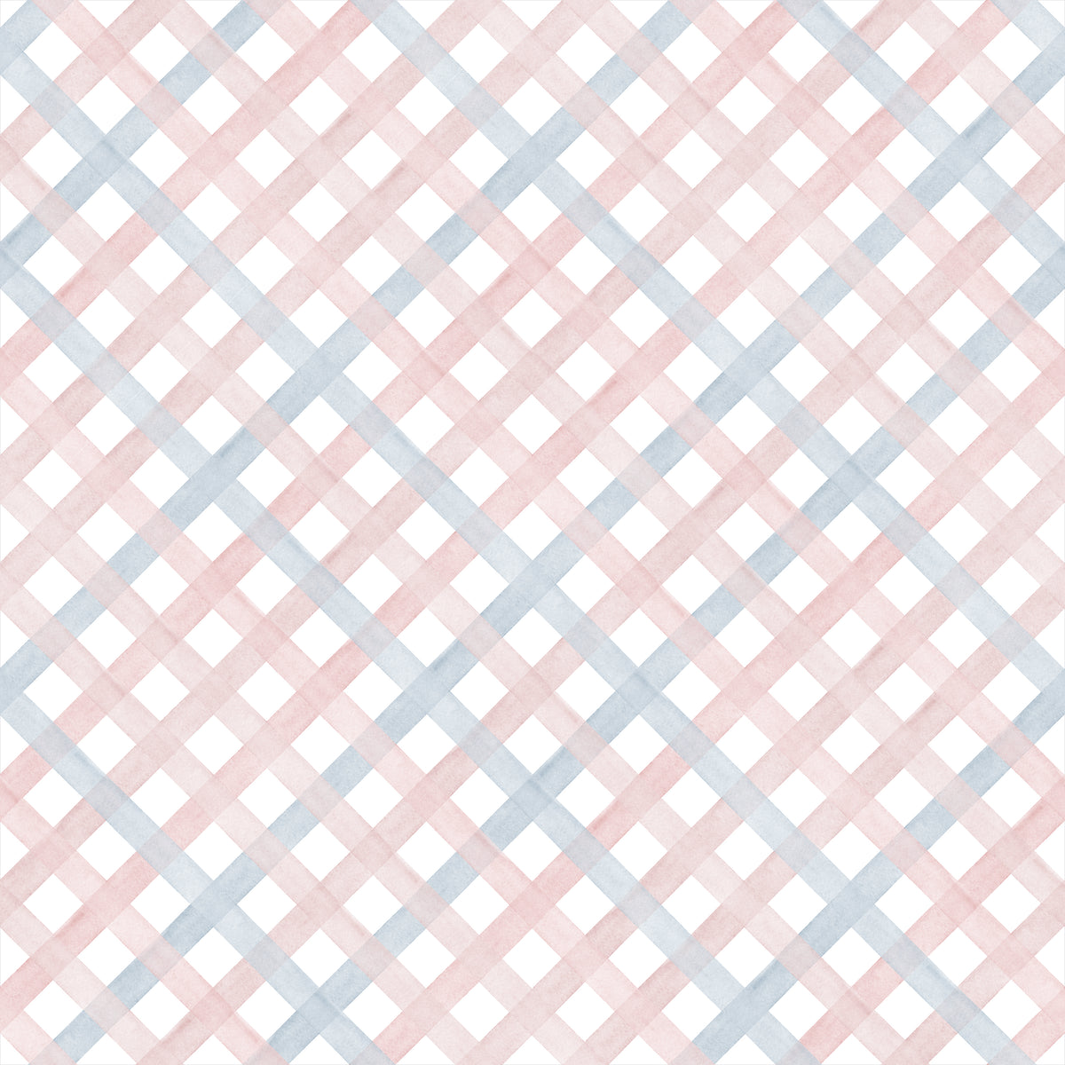 Papel de Parede Adesivo Trellis Aquarela Rosa Bebê e Azul Claro