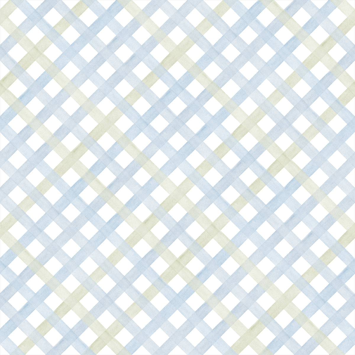 Papel de Parede Adesivo Trellis Aquarela Azul Claro e Verde