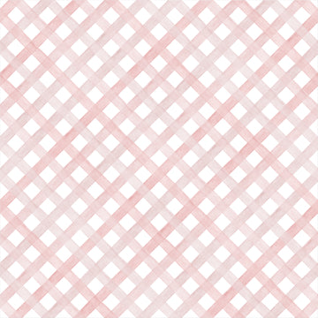 Papel de Parede Adesivo Trellis Aquarela Rosa Bebê