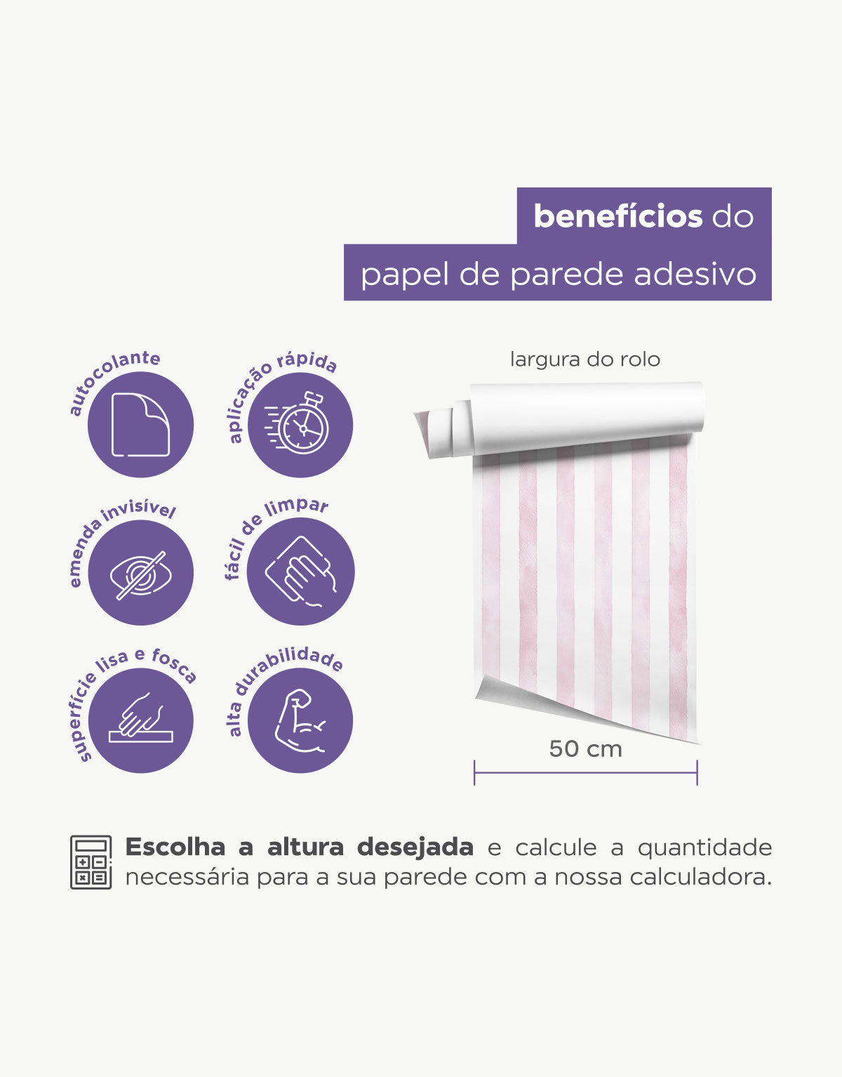 Papel de Parede Adesivo Listrado Aquarela Rosa