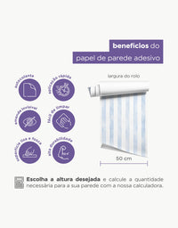 Papel de Parede Adesivo Listrado Aquarela Azul