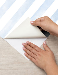 Papel de Parede Adesivo Listrado Aquarela Azul