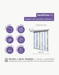 Papel de Parede Adesivo Listrado Aquarela Azul Escuro