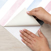 Papel de Parede Adesivo Listrado Aquarela Azul e Rosa
