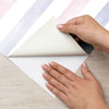 Papel de Parede Adesivo Listrado Aquarela Rosa e Lilás