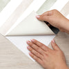 Papel de Parede Adesivo Listrado Aquarela Nude e Verde