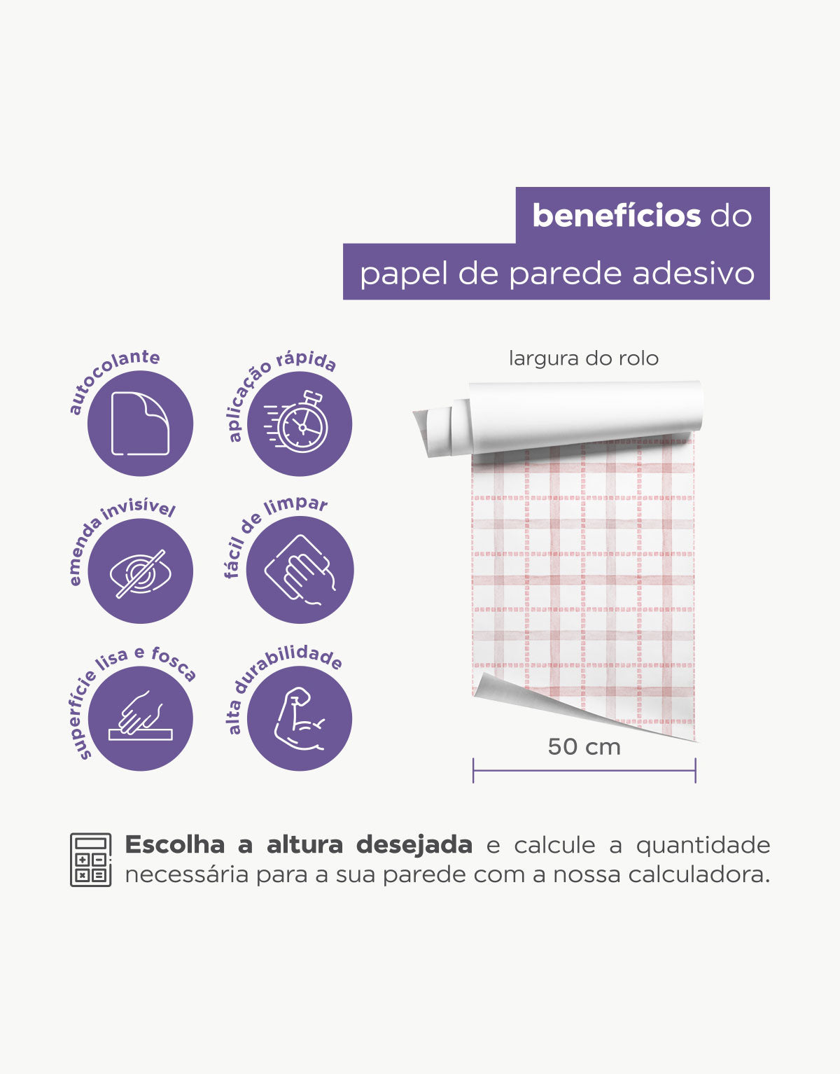 Papel de Parede Adesivo Xadrez Pontilhado Rosa