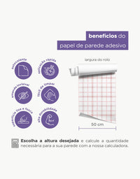 Papel de Parede Adesivo Xadrez Pontilhado Rosa