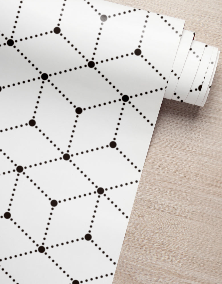 KIT DE 5 ROLOS - 3,00m x 50cm - Adesivo Papel de Parede Grid Cubes