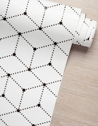 KIT DE 5 ROLOS - 3,00m x 50cm - Adesivo Papel de Parede Grid Cubes