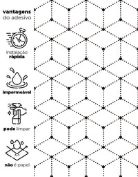 Adesivo Papel de Parede Grid Cubes