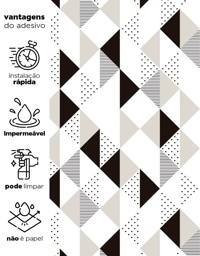 Papel de Parede Adesivo Triângulo Invertido