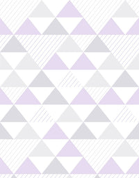 Papel de Parede Adesivo Triângulos Lilás e Cinza