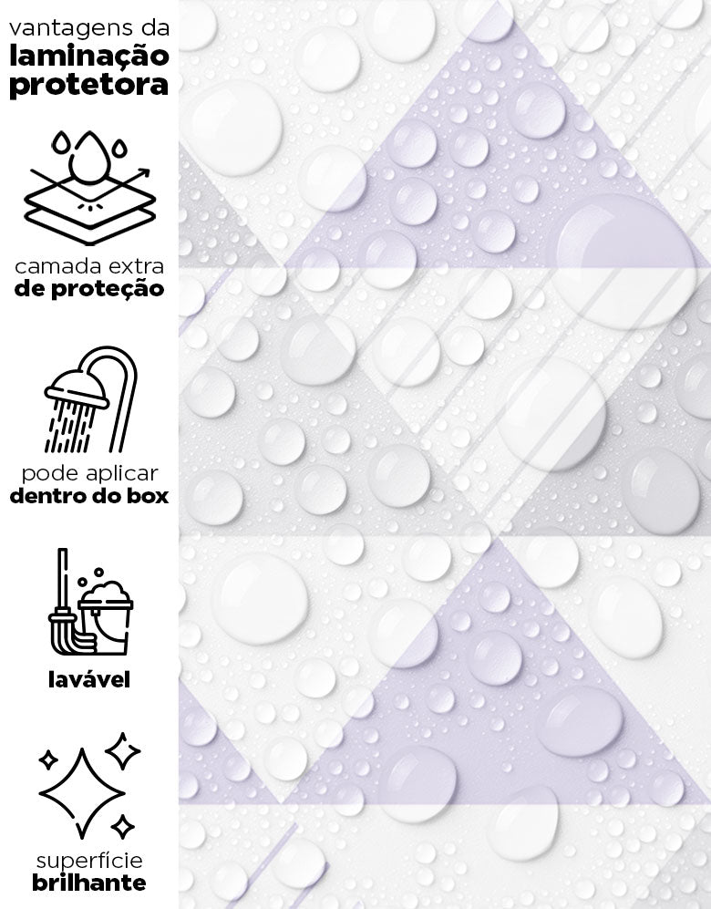 Papel de Parede Adesivo Triângulos Lilás e Cinza