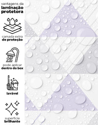 Papel de Parede Adesivo Triângulos Lilás e Cinza