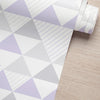 Papel de Parede Adesivo Triângulos Lilás e Cinza