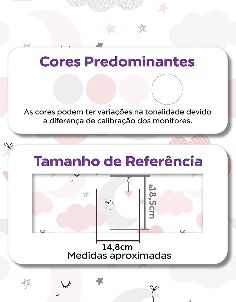 KIT DE 7 ROLOS - 2,50m x 50cm - Papel de Parede Céu Estrelado Menina