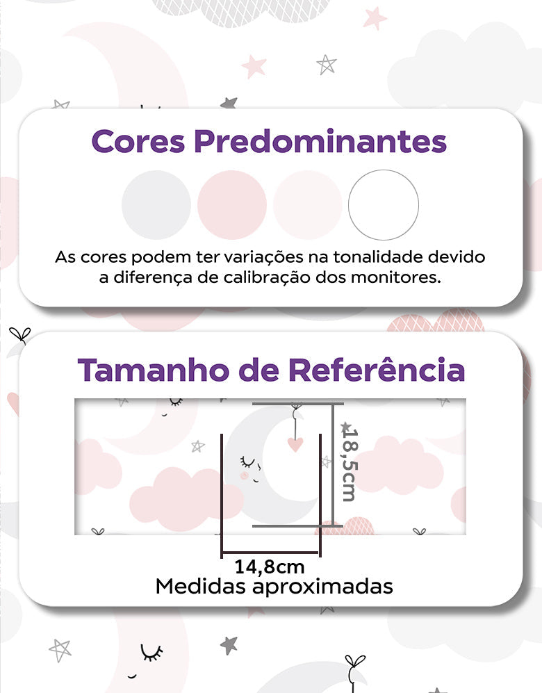 KIT DE 7 ROLOS - 2,50m x 50cm - Papel de Parede Céu Estrelado Menina