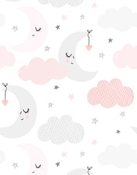 KIT DE 7 ROLOS - 2,50m x 50cm - Papel de Parede Céu Estrelado Menina