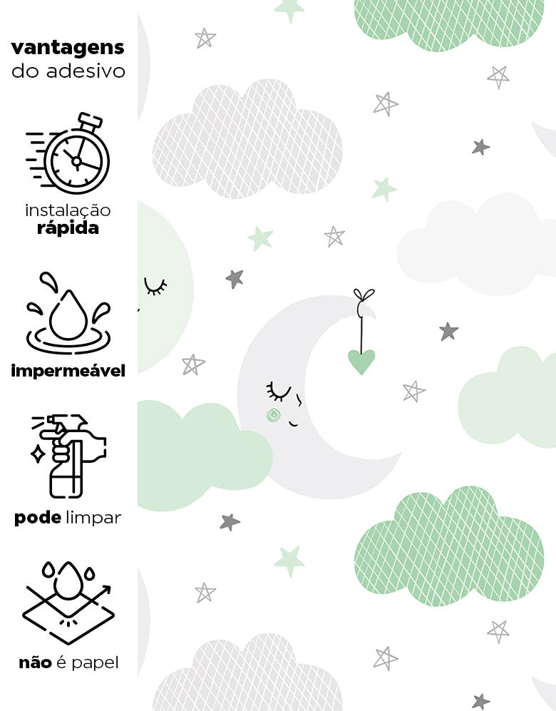 Papel de Parede Autocolante Céu Estrelado Menino