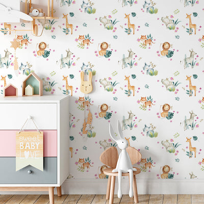 Papel de Parede Safari Rosa