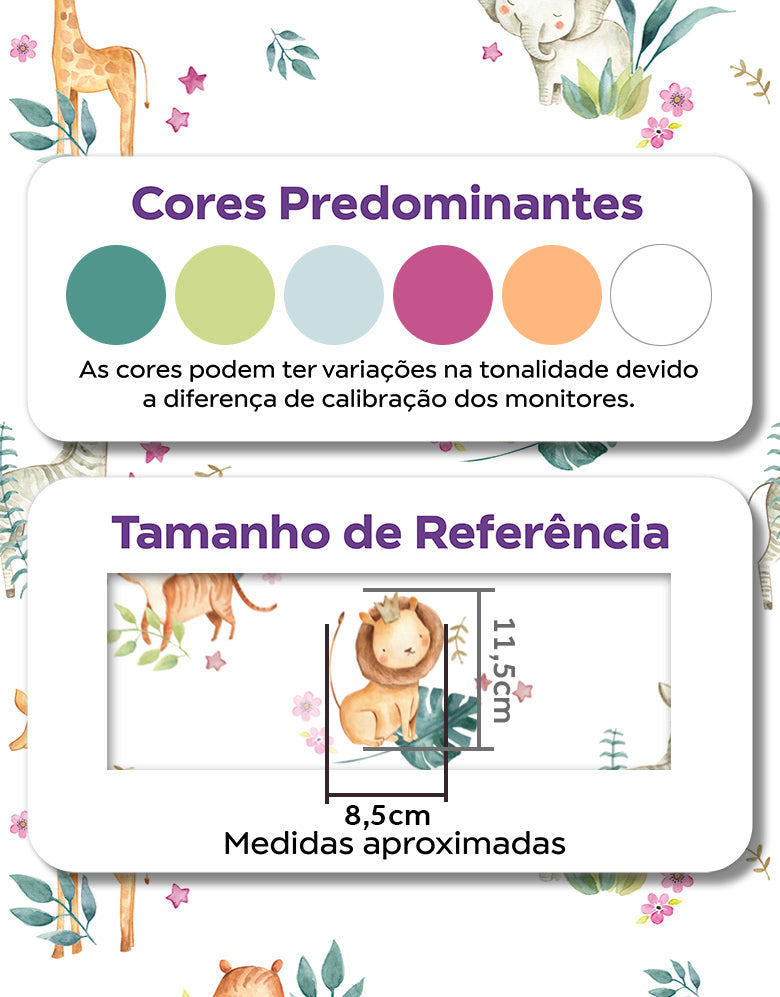 Papel de Parede Safari Rosa Bebê