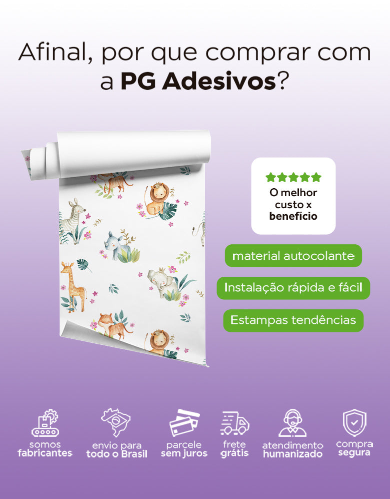 Papel de Parede Safari Rosa Bebê
