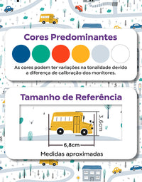 KIT DE 3 ROLOS - 2,50m x 50cm - Papel de Parede Adesivo Cidade de Brinquedo