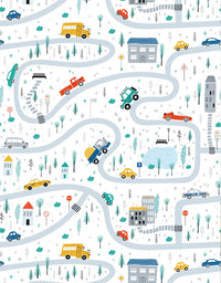 KIT DE 3 ROLOS - 2,50m x 50cm - Papel de Parede Adesivo Cidade de Brinquedo