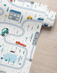 KIT DE 3 ROLOS - 2,50m x 50cm - Papel de Parede Adesivo Cidade de Brinquedo