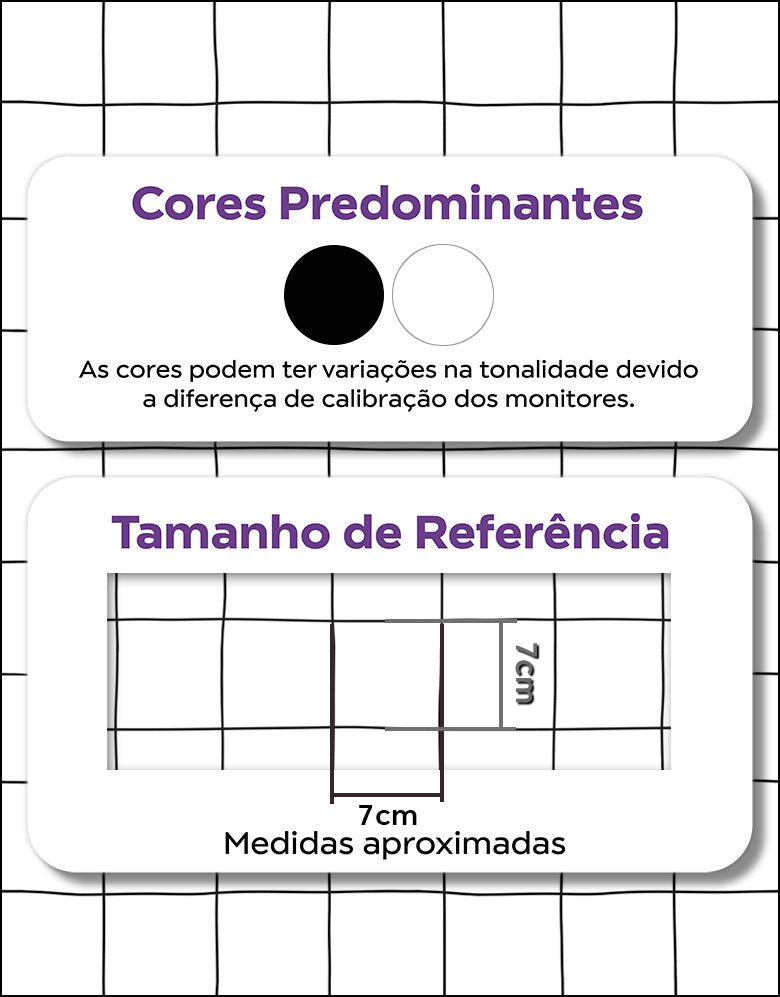 KIT DE 8 ROLOS - 1,50m x 50cm - Papel de Parede Adesivo Quadrados Tortos