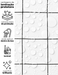 KIT DE 8 ROLOS - 1,50m x 50cm - Papel de Parede Adesivo Quadrados Tortos