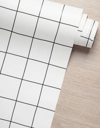 KIT DE 8 ROLOS - 1,50m x 50cm - Papel de Parede Adesivo Quadrados Tortos