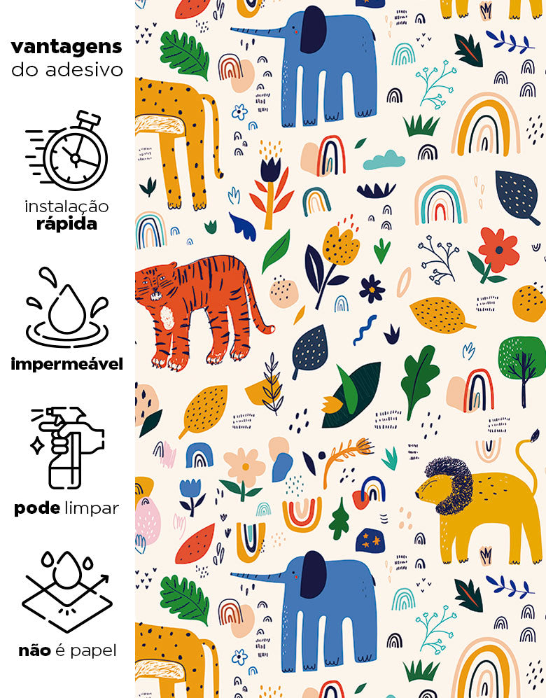 Papel de Parede Infantil Safari Boho