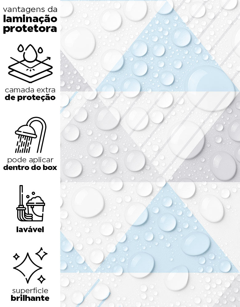 Papel de Parede Adesivo Triângulo Azul