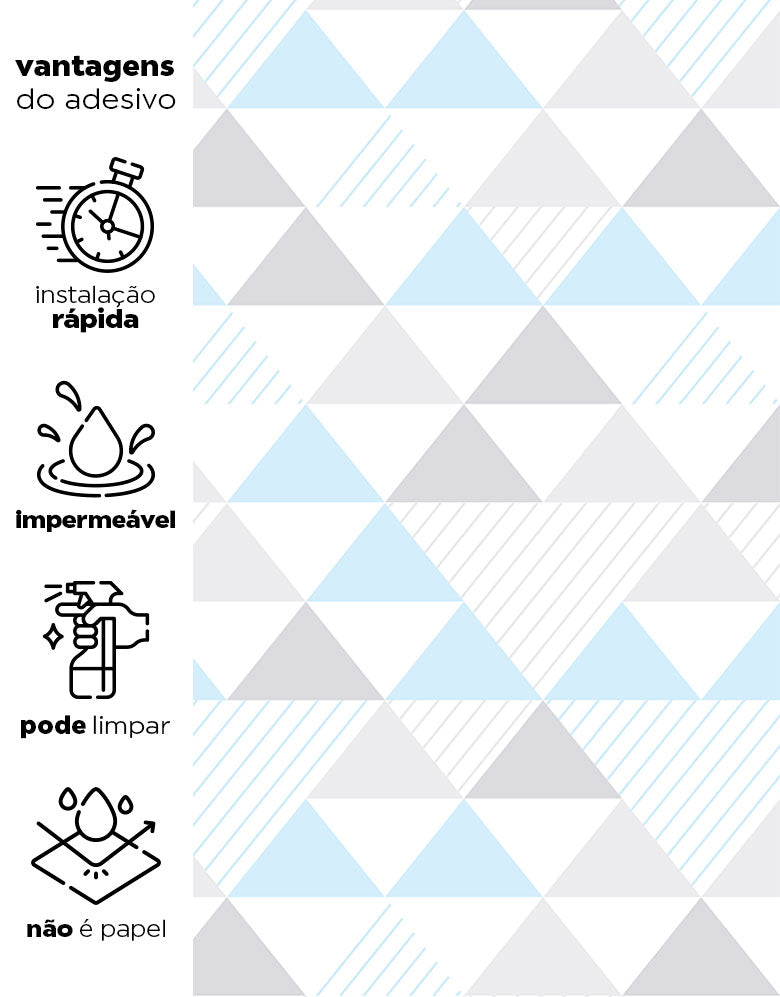 Papel de Parede Adesivo Triângulo Azul