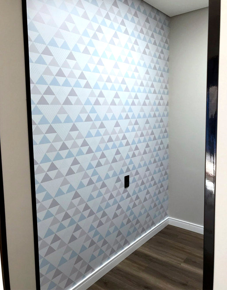 Papel de Parede Adesivo Triângulo Azul